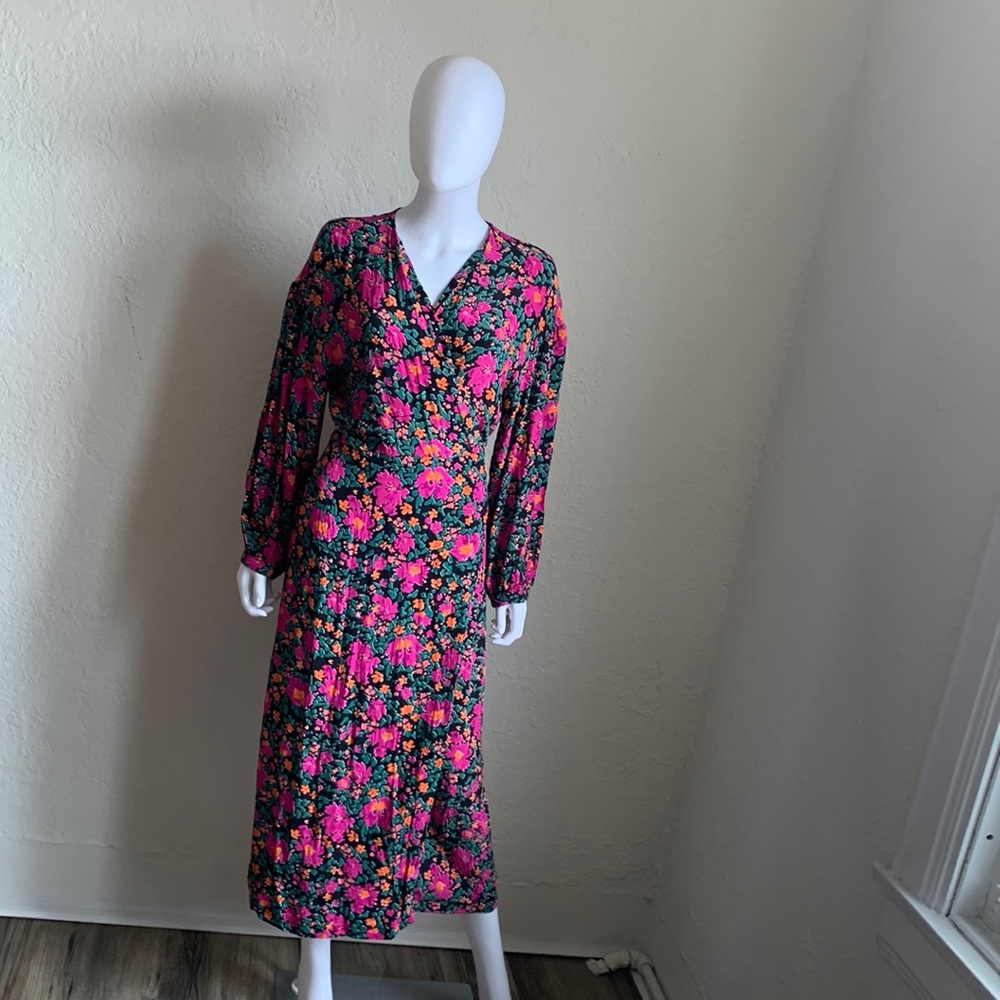 Topshop Maxi Floral Dress with Tie